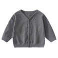thumbnail image 6 of Gubotare Baby Cardigan Girl Baby Girl Cardigan Sweater Toddler Knit V-Neck Button Long Sleeve Outwear Fall Winter Clothes 1T 2T (Dark Gray,1-2 Years), 6 of 6