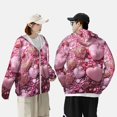thumbnail image 4 of Fotbe Pink Glitter Heart Candy Chaqueta con Protección Solar UPF 50+ para Hombre y Mujer, Camisa con Capucha y Bolsillos-Large, 4 of 7