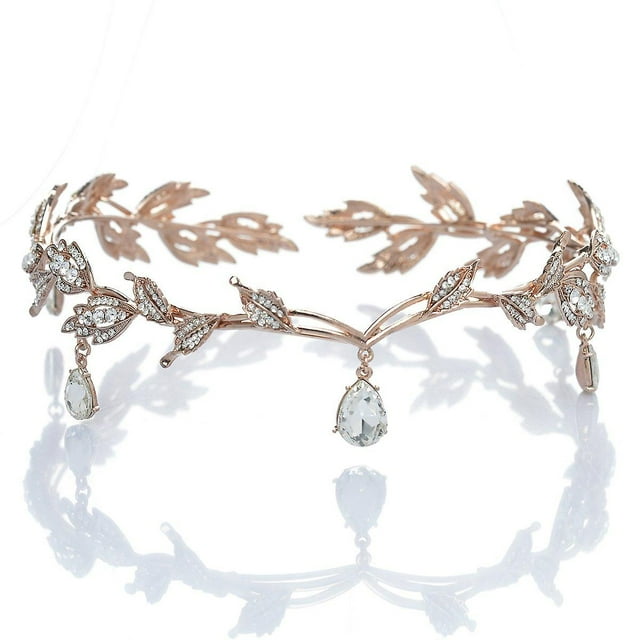 Tiaras y tiaras para mujer TANGJMXG coronas de boda nupciales oro rosa