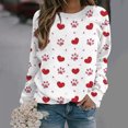 thumbnail image 2 of VALMASS Chandails en Molleton de la Saint-Valentin pour Femmes Graphique Manches Longues Col Rond Hauts Mode Décontractée Pull Ample Blouses (m, Blanc-F), 2 of 4