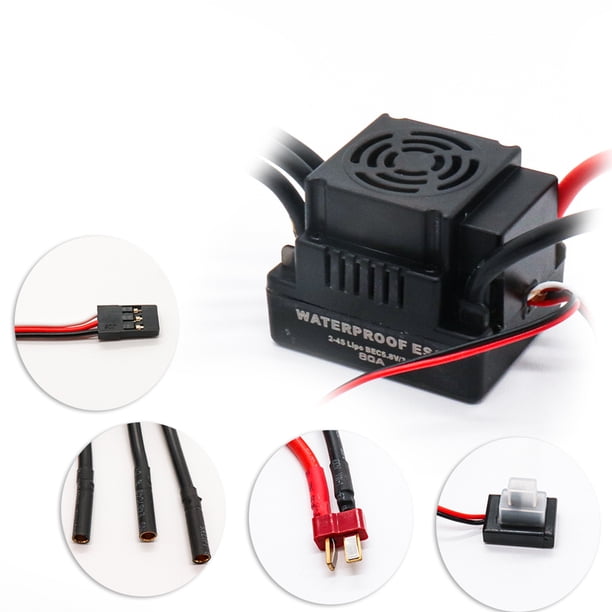 Esc Sin Escobillas Motor sin escobillas 80A 120A ESC con 6,1 V/3A BEC para 1/8 1/10 1/12 1/14 1/18 RC SUV Likrtyny libre de BPA