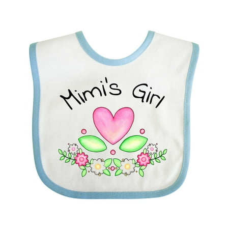 

Inktastic Mimi s Girl- Heart Flowers Gift Baby Girl Bib