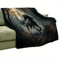 thumbnail image 3 of Cozy Fantasy Horse Flannel Throw Blanket - Vintage Misty Forest Design with Majestic Black Horse, Soft & Warm Fuzzy Blanket for Couch, Sofa, Bed, or Camping - Perfect All-Season Gift for Youngsters &, 3 of 7