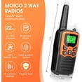 thumbnail image 3 of Walkie Talkies, Long Range Walkie Talkies for Adults with 22 FRS Channels, Family Walkie Talkie with LED Flashlight VOX LCD Display for Hiking Camping Trip (Orange 4 Pack), 3 of 8