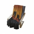 thumbnail image 4 of Cattle Soft Flannel Fleece Throw Blanket, Silhouette Farm Theme Cowboy Man Riding Horse Cow Herd in the Ranch, Cozy Plush for Indoor and Outdoor Use, 50" x 60", Vermilion Orange Black, by Ambesonne, 4 of 6