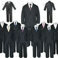 thumbnail image 3 of New 7pc Satin Vest Neck Tie + Boy Baby Toddler Kid Black Formal Suit Tuxedo S-20, 3 of 3