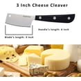 thumbnail image 3 of Couteau à Fromage - MATTSTONE HILL Coupe-Fromage Dur, Acier Inoxydable Premium, Manche Noir, 3 of 7