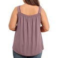 thumbnail image 4 of Daystry Plus Size Tank Tops for Women Loose Fit Lace Sleeveless Women's Summer Tanks Mauve 4X, 4 of 12