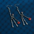 thumbnail image 4 of EOEMY Fashion Skeleton Skull Hook Earrings Drop Dangle Women'S Charm Halloween Jewelry, 4 of 5