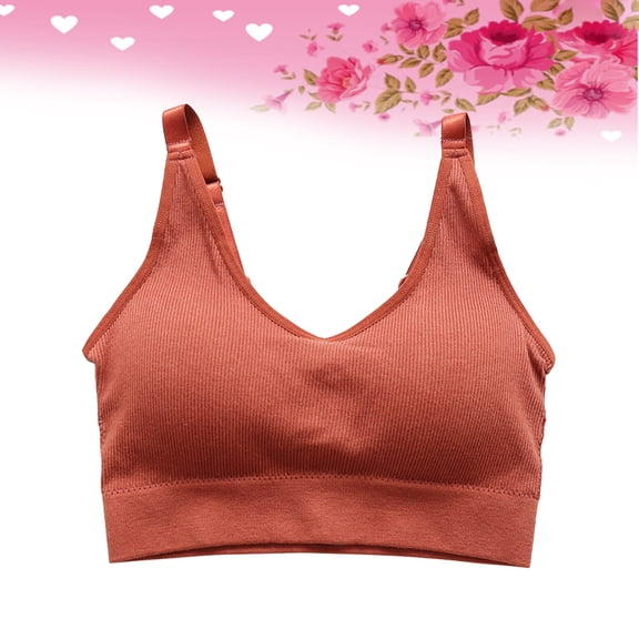 CIMAXIC Sports Bras High Support Cotton Sports Bra Brown 1Set 12.6x7.9x0.1in