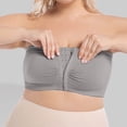 thumbnail image 3 of Lixiuxyad Strapless Bras for Women Plus Size Front Closure Push Up Wireless Bra Racerback Bandeau T Shirt Underwire Bust Support,Gray, 3 of 7