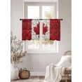 thumbnail image 3 of Floral Sheer Curtains 2 Panels Set Watercolor White Red Flowers Canada Flag Style Sheer Window Curtains Light Filtering Rod Pocket Voile Drapes for Bedroom Living Room 52"x54", 3 of 9