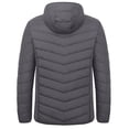 thumbnail image 3 of Men's Packable Hooded Puffer Jacket, Water Resistant Windproof with 5 Zip Pockets for Hiking Travel Grey M, 3 of 8