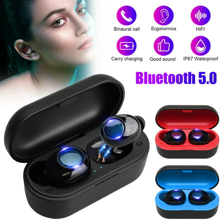 EEEKit Wireless Earbuds TWS Stereo Bluetooth 5.0 Headphones Touch HiFi Wireless Headset Sports Earpiece with Charging Case, Call Function, Support Music, Voice Prompts, Compatible with iPhone