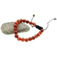 thumbnail image 2 of Red Agate Gemstone Macrame Style Adjustable Bracelet - Good for Healing and Protection, 2 of 4