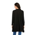 thumbnail image 7 of Women's Open Front Casual Long Sleeve Classic Cardigan with Pockets, Navy Blue, XL, 7 of 7