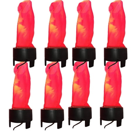 

LED Artificial Fake Fire Flame Light 3D Flickering Fire Flame Electronic Flame Night Light Prop Simulated Flame Lamp for Halloween Christmas Night Clubs Party Decoration 8 Pack