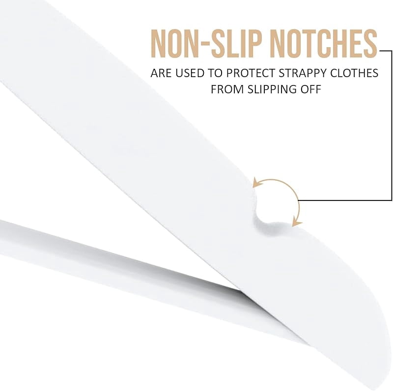 Cnshop 20-Pack Wooden Coat Hangers, Non-Slip Suit Hangers with 360° Rotatable Hook for Closet