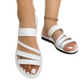 thumbnail image 4 of Xucatan Women's Patent Leather Sandals, Woven Strap Open Toe Platform Slides, Thick Sole Wrap Around Beach Slippers, Versatile Summer Casual Footwear Gift, 4 of 9