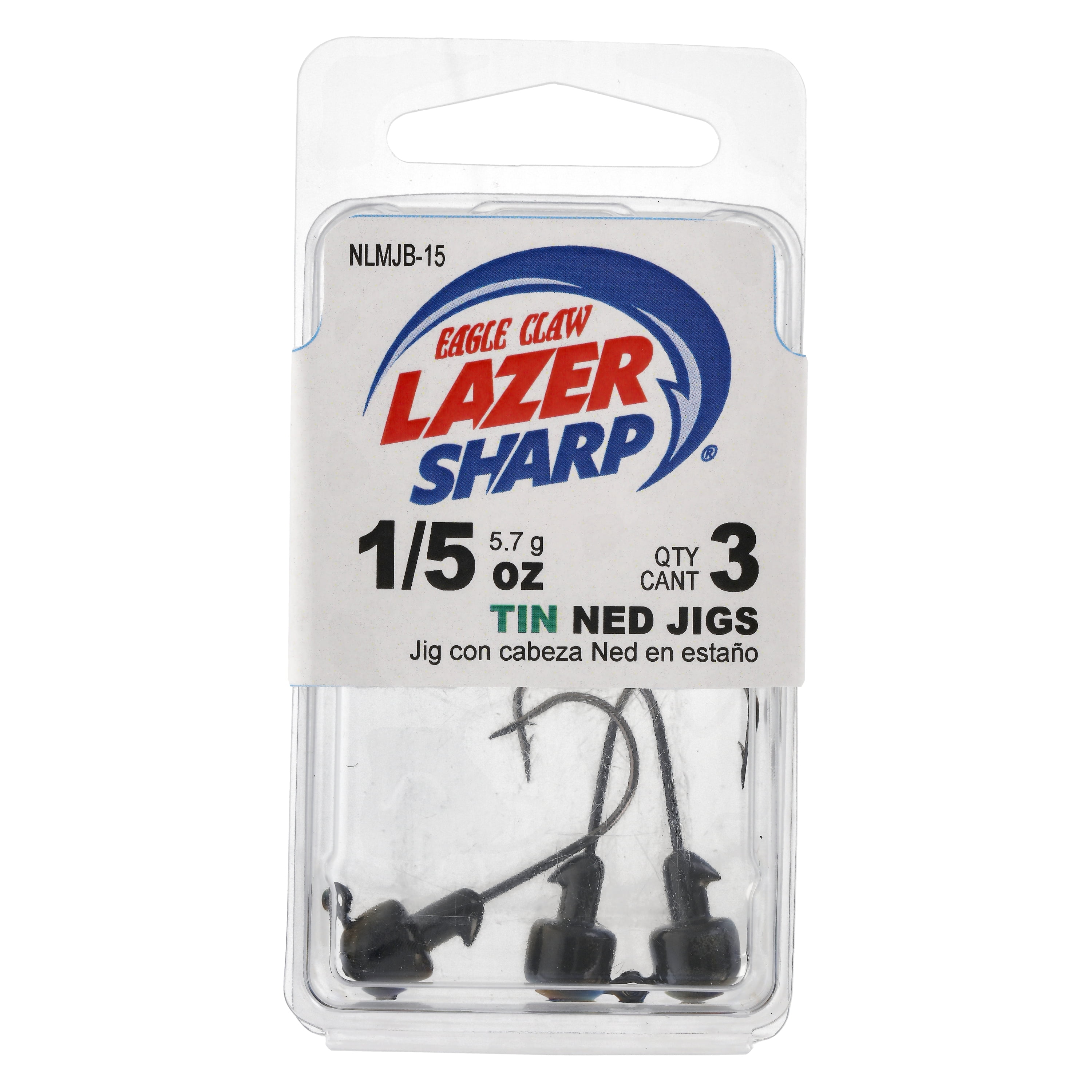 (2 pack) Lazer Sharp Tin Ned Jig Head - 3 pack - Hook size 2/0 - 1/5 oz - Black