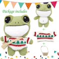 thumbnail image 3 of Juguete de muñeca de peluche de rana rellena de 11,8 pulgadas, almohada de peluche de rana verde súper linda con ropa de suéter y mochila, regalo de juguete de peluche de rana de pie para, 3 of 3