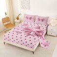 thumbnail image 2 of Erosebridal Cartoon Bow Knot Queen Sheet Sets 4 Pieces for Girls Teens,Kids Dreamy Princess Polka Dots Bed Set,Breathable Home Decor, 2 of 5