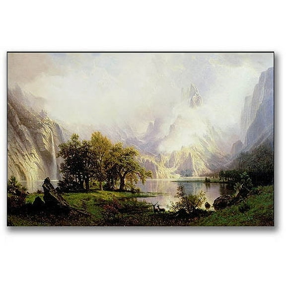 Trademark Fine Art "Rocky Mountian Landscape, 1870" Canvas Wall Art by Albert Biersdant