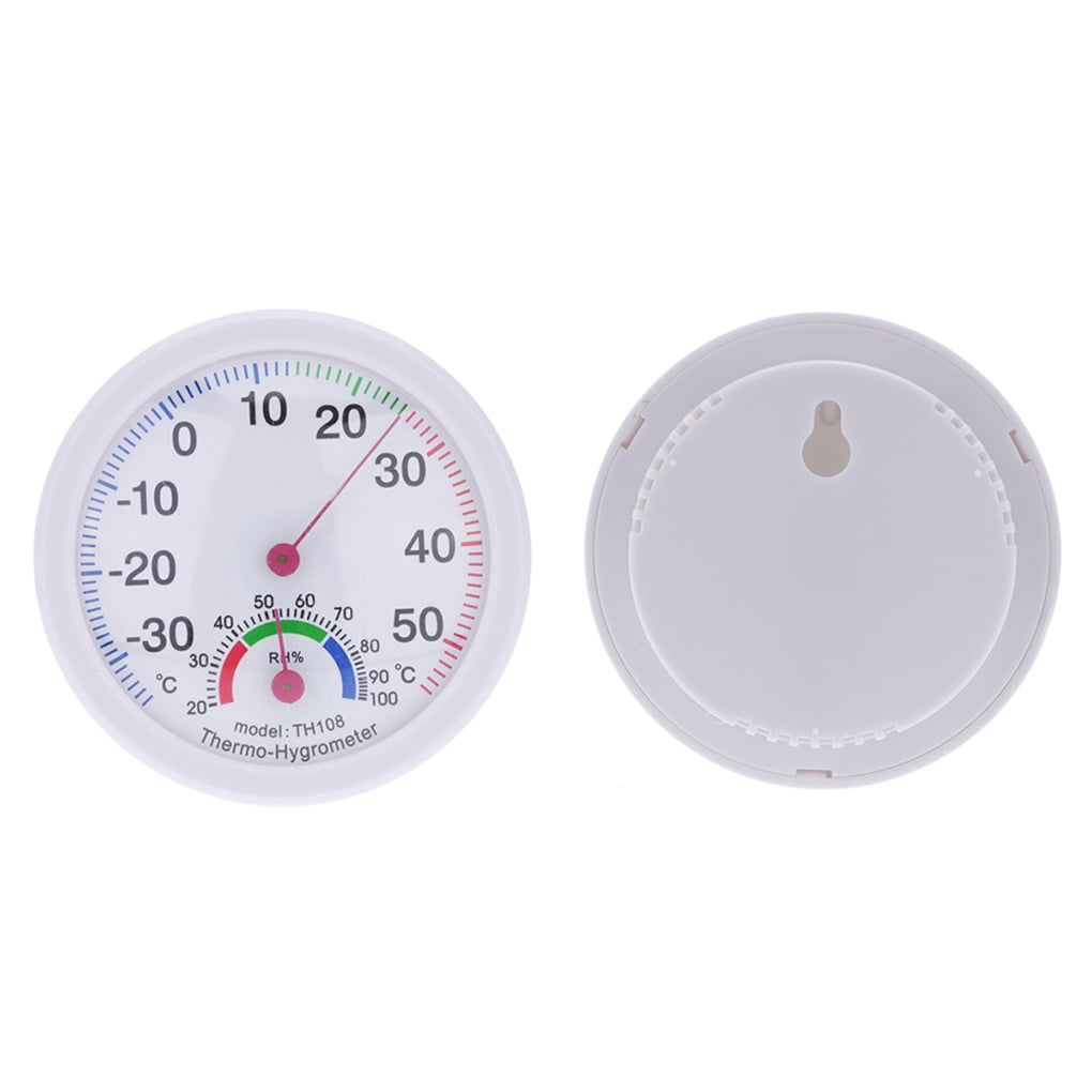 Mini Round Clock shaped Indoor Outdoor Thermometer Hygrometer Home