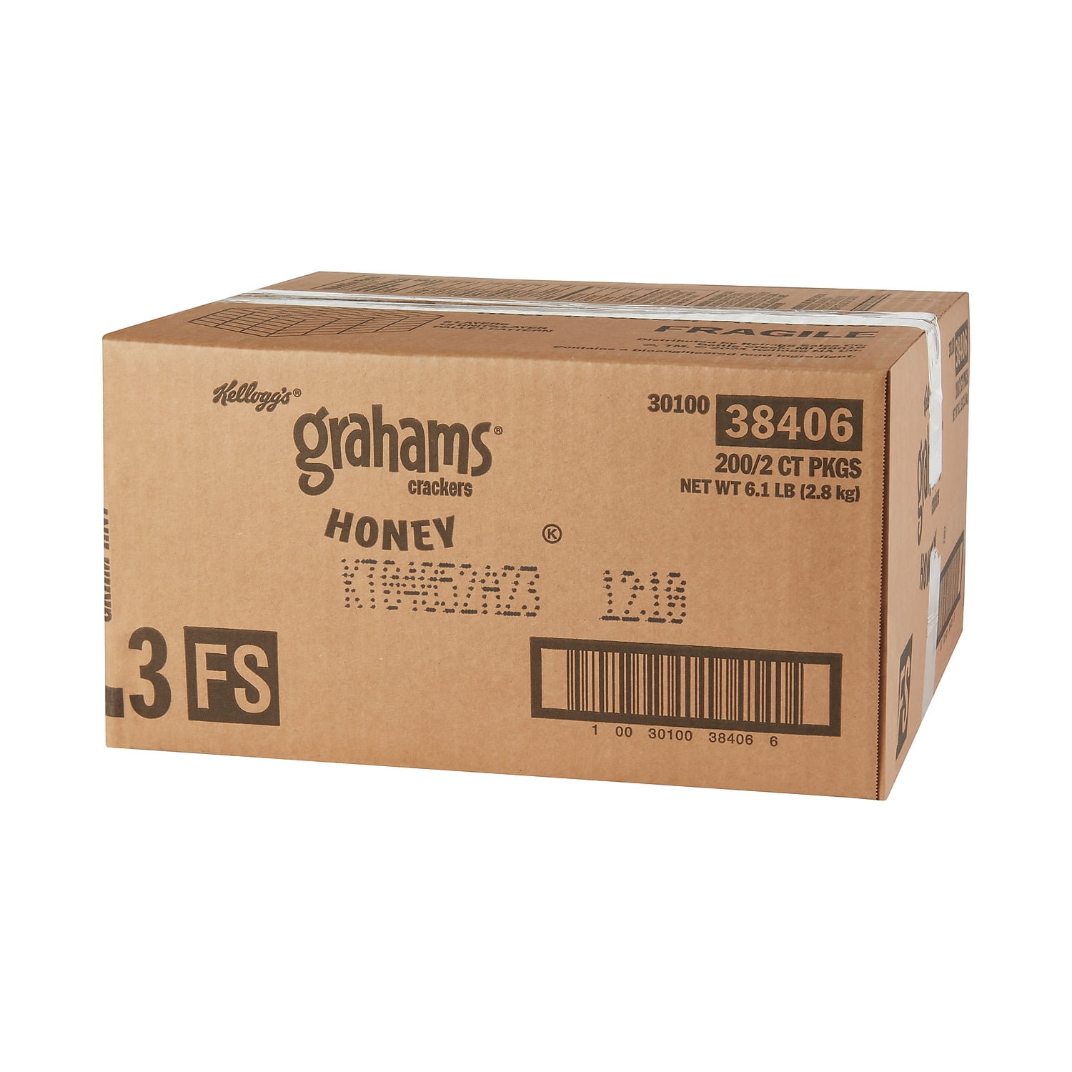 Keebler Grahams Honey Crackers - Individually Wrapped - Honey - 0.49 Oz - 200 / Carton