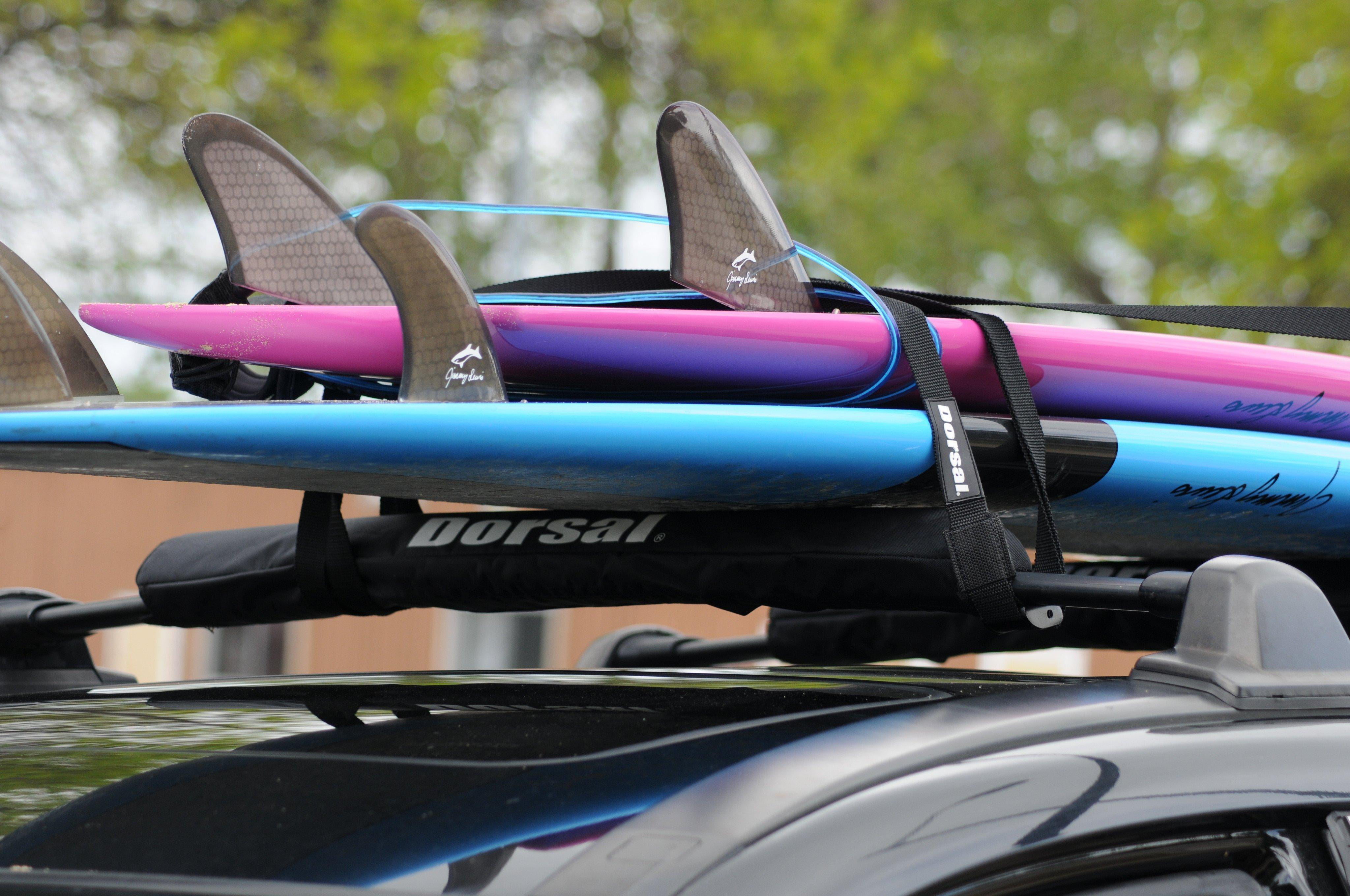 Pair Aero Roof Rack Pads Car Crossbar Surfboard Kayak SUP Snowboard Racks Long DORSAL SunGuard - 28 No Fade