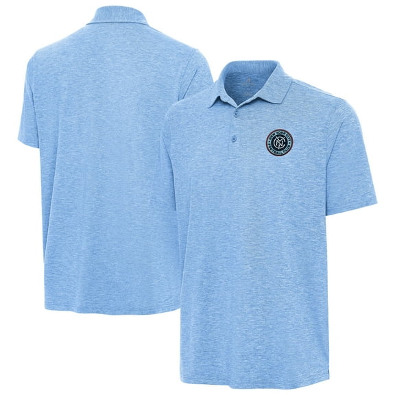 Men's Antigua Heather Sky Blue New York City FC Par 3 Polo