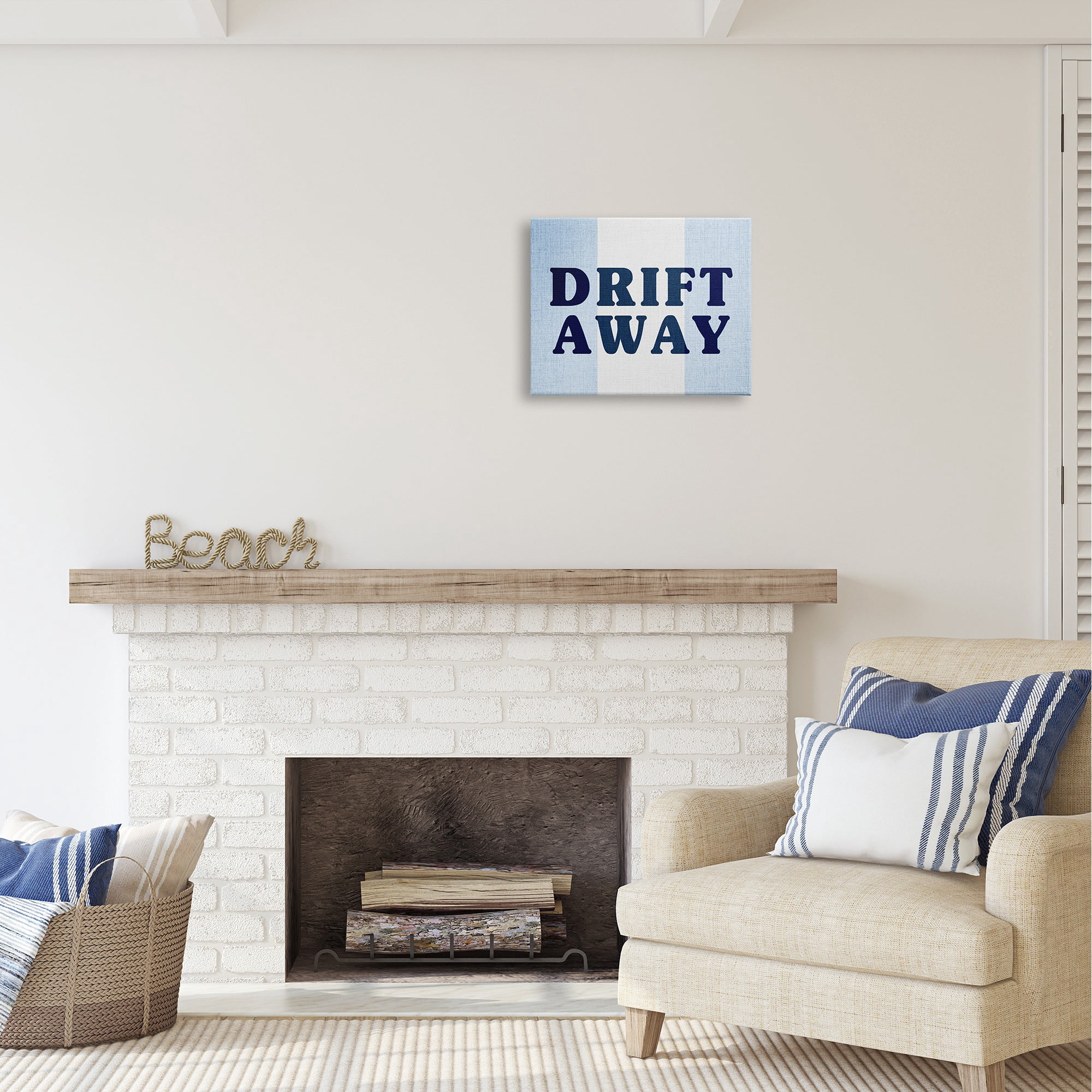Stupell Industries Drift Away on Stripes Nature Painting Gallery Wrapped Canvas Art Print Wall Art, 20 x 16