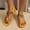#0281-Yellow, variant on Xucatan Boho Beaded Sandals for Women, Elastic Ankle Strap Flat Shoes, Festival Summer Beach Walking Footwear Gift