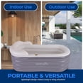 thumbnail image 5 of SereneLife Spa Bathtub with Bubble Massage Mat – Inflatable Bathtub with Pillow, Cup Holder, Remote Control for LED Lighting, Backrest and Armrests, Supporting Up To 190 lbs. 66" x 30" x 26", 5 of 6