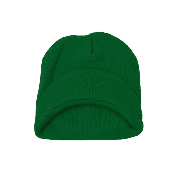Top Headwear Cuffless Visor Winter Beanie - Kelly Green