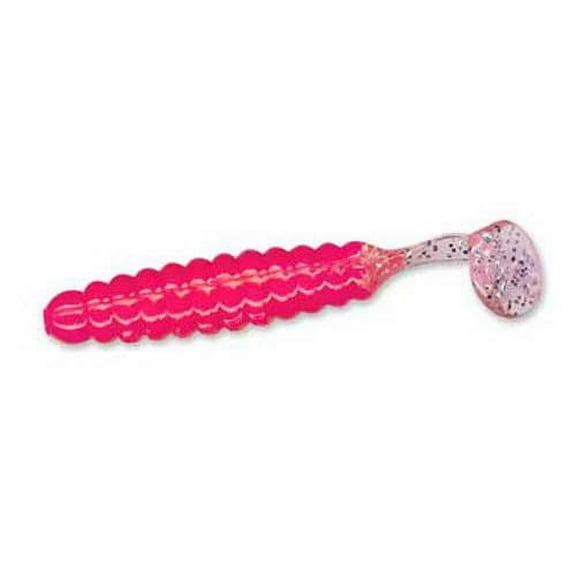 CHARLIE BREWER SLIDER COMPANY Slider Crappie Grubs 2' 20ct Hot Pink/Silver Glitter Tail CSGF30