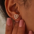 thumbnail image 2 of Turandoss 4 5 6 7 8 9 10 11 12 13 14 15 16 Year Old Birthday Gifts for Tween Teen Teenage Girl Gift Idea Cz Initial A-Z Heart Stud Earrings for Women Jewelry, 2 of 8
