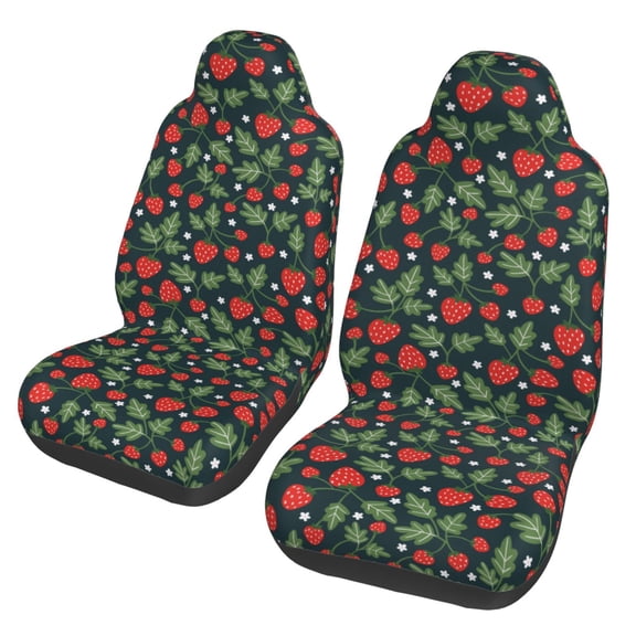 Vsdgher Strawberry Automotive Seat Covers for Cars Trucks and SUVs – Car Seat Covers for Truck Seat Protectors Set of 2