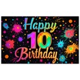 thumbnail image 6 of Colorful Design Happy 10th Birthday Decorative Banner Kids Party Celebration for Birthday Party Indoor Decoration Photo Shoot, 6 of 7