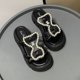 thumbnail image 2 of Zapatillas de punta abierta de cabeza redonda, zapatos de Pu, zapatillas de mujer, sandalias cómodas de moda para mujer, sandalias de vestir de verano 2023, zapatos de mujer 37 Gao Jinjia LED, 2 of 2