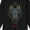 thumbnail image 2 of House of the Dragon Blue Dragon Head Men's Black Long Sleeve Shirt-XL, 2 of 3