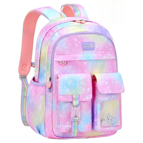 Tyethy School Backpacks for Girls, Lightweight School Bags Kids Backpacks Cute Bookbag for Teens Children, Pink
