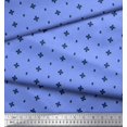 thumbnail image 2 of Soimoi Blue Rayon Fabric Geometric Plus Sign & Jamdani Print Fabric by the Yard 42 Inch Wide, 2 of 2