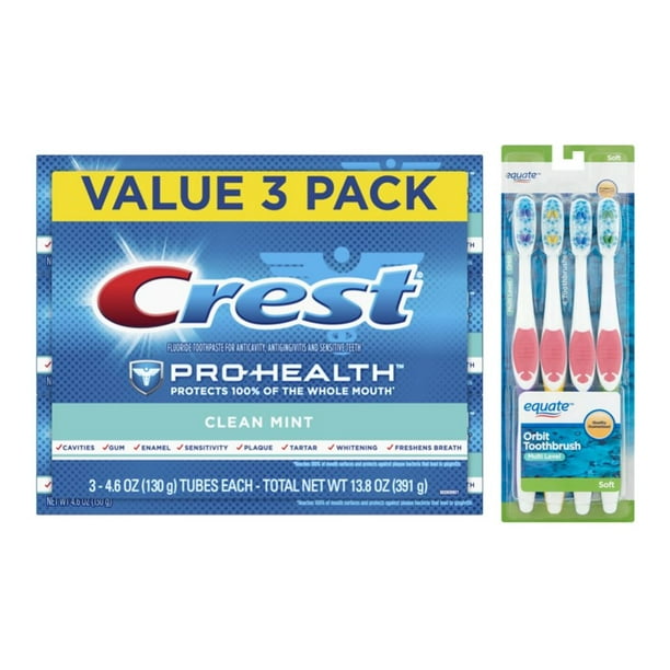Crest Pro Health Smooth Formula Toothpaste & Equate Rotation Manuel