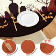 thumbnail image 4 of Elasticized Halloween Table Cover with Pumpkin Print - 44 Inch Round Stretch Cloth for Dining Kitchen Party Setting, 4 of 6