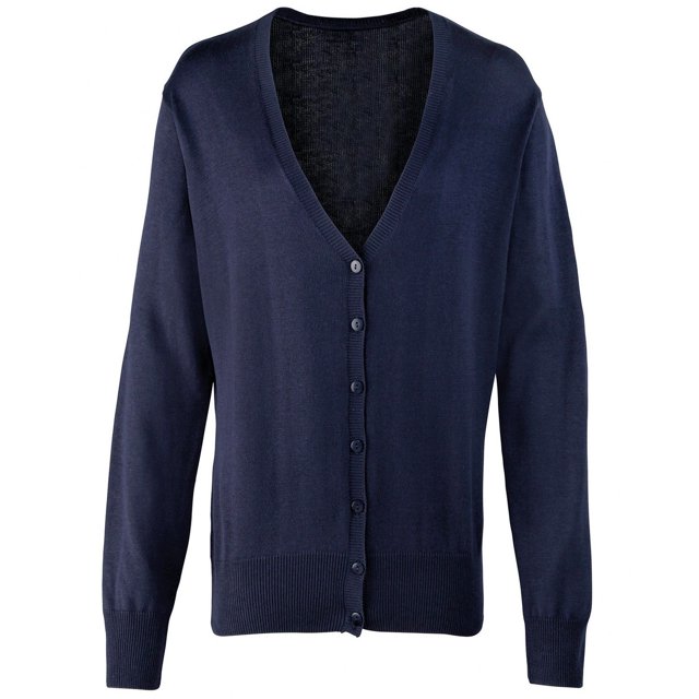 Premier Cardigan en Coton Acrylique à Col en V pour Femmes