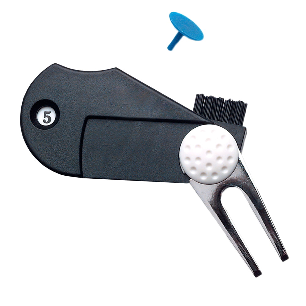 IClover [5 in 1] Golf Divot Tool Prongs Portable Green Divot Repair Tool Golf Tool Multi