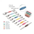 thumbnail image 3 of Juego de 16 Tazas y Cucharas Medidoras Magnéticas de Acero Inoxidable, 7 Tazas Resistentes, 8 Cucharas de Doble Cara con Nivelador Multicolor, 3 of 5