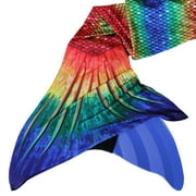 Sun Tail Mermaid Swim Set; Seven Seas Mermaid Tail + Blue Monofin for Swimming; size - Teen/Adult Medium (JM)