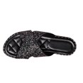 thumbnail image 2 of Women's Summer New Plus Size Frosted Sequin Line Over Beach Flats Light Sandals Sandals for Women Black 42, 2 of 8